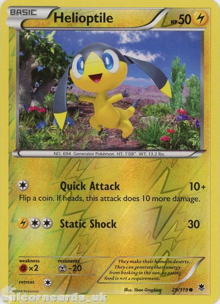 Helioptile 29/119 Phantom Forces Reverse Holo Mint Pokemon Card