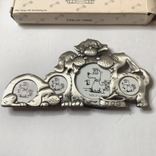 Pewter Finish Dog Lover Photo Frame Multi Pose Pet Picture Frames NOS