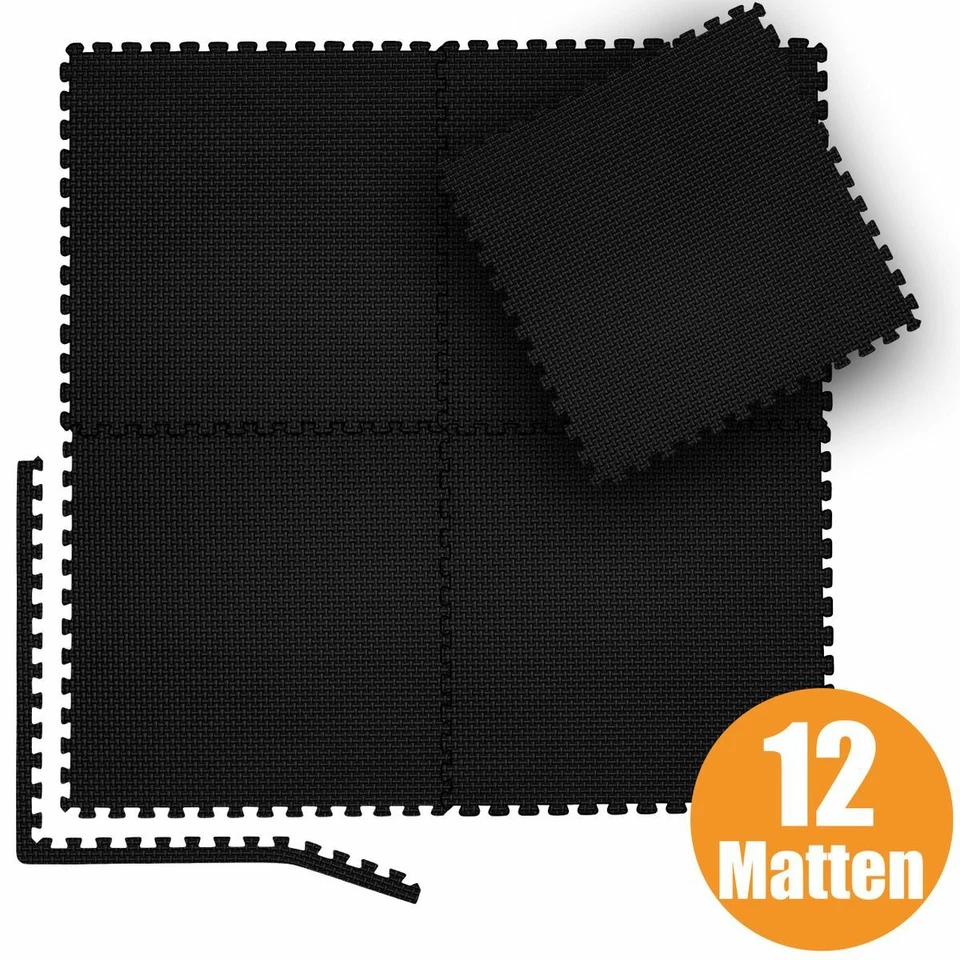 BONSPORT 12 Stk. Puzzlematte Bodenschutz Matte Schutzmatte Fitnessmatte Unterlegmatte EVA