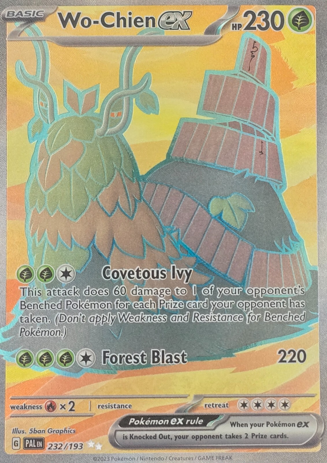 Pokemon Wo-Chien ex 232/193 Paldea Evolved Ultra Rare Full Art Holo NM