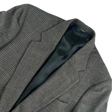 Jos. A. Bank Men’s Wool Tweed Plaid Blazer Jacket Gray • 42L