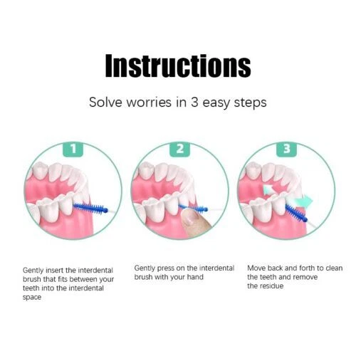 40 piezas/caja de hilo dental para el cuidado dental, palillos de dientes, palos interdentales, cepillo limpio Foto 4 de 4