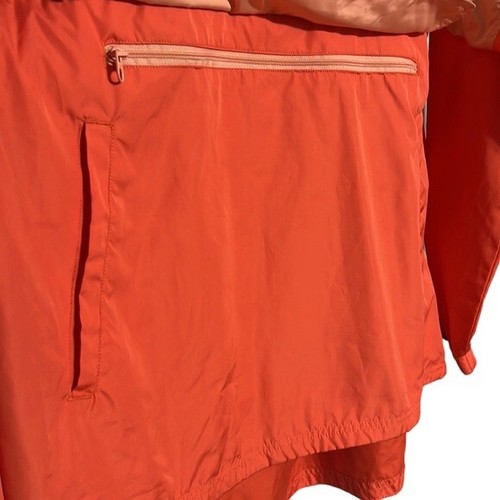 Rain Jacket Woman's Large Lauren James Windbreaker Orange Half Zip Hooded - Picture 5 of 12