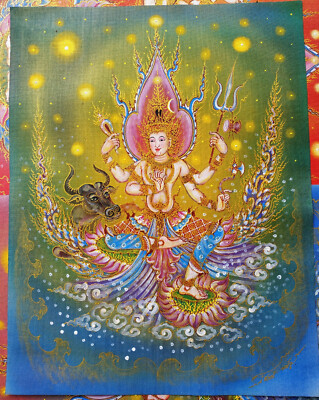 LORD SHIVA MAHADEVA Acrylic painting canvas ART Hindu God Rudra Maheshvara