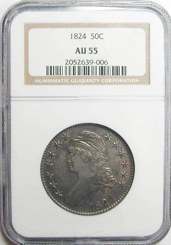 1824 Capped Bust Half Dollar NGC AU-55