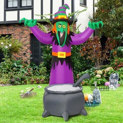 Joyfy 6 ft Halloween Inflatable Outdoor Witches Cauldron Pot  6FT Witches Halloween Blow Up Inflatables with LED Lights Yard Decoration main image 1