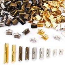 Fastener Clip Clasps Cord Crimp End Beads Buckle Tips Clips DIY Jewelry 100Pcs