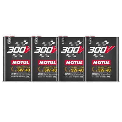 Motul 300V Competition 5W40 8L Synthetic Ester Racing Engine Motor Oil (4x2L)