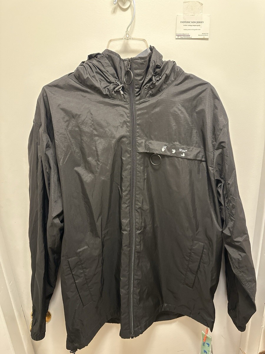 Off White Logo Windbreaker Black White XL | eBay
