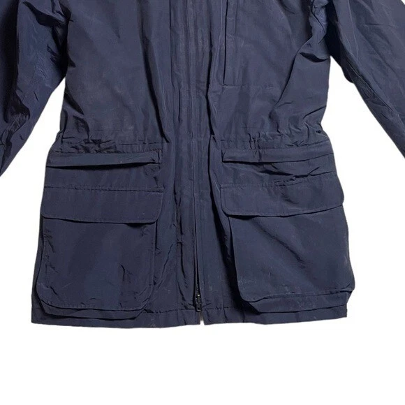 Parka J.Crew Oarsman Abrigo de nailon de algodón azul marino para hombre Chaqueta pequeña con cremallera Bolsillos Foto 3 de 4