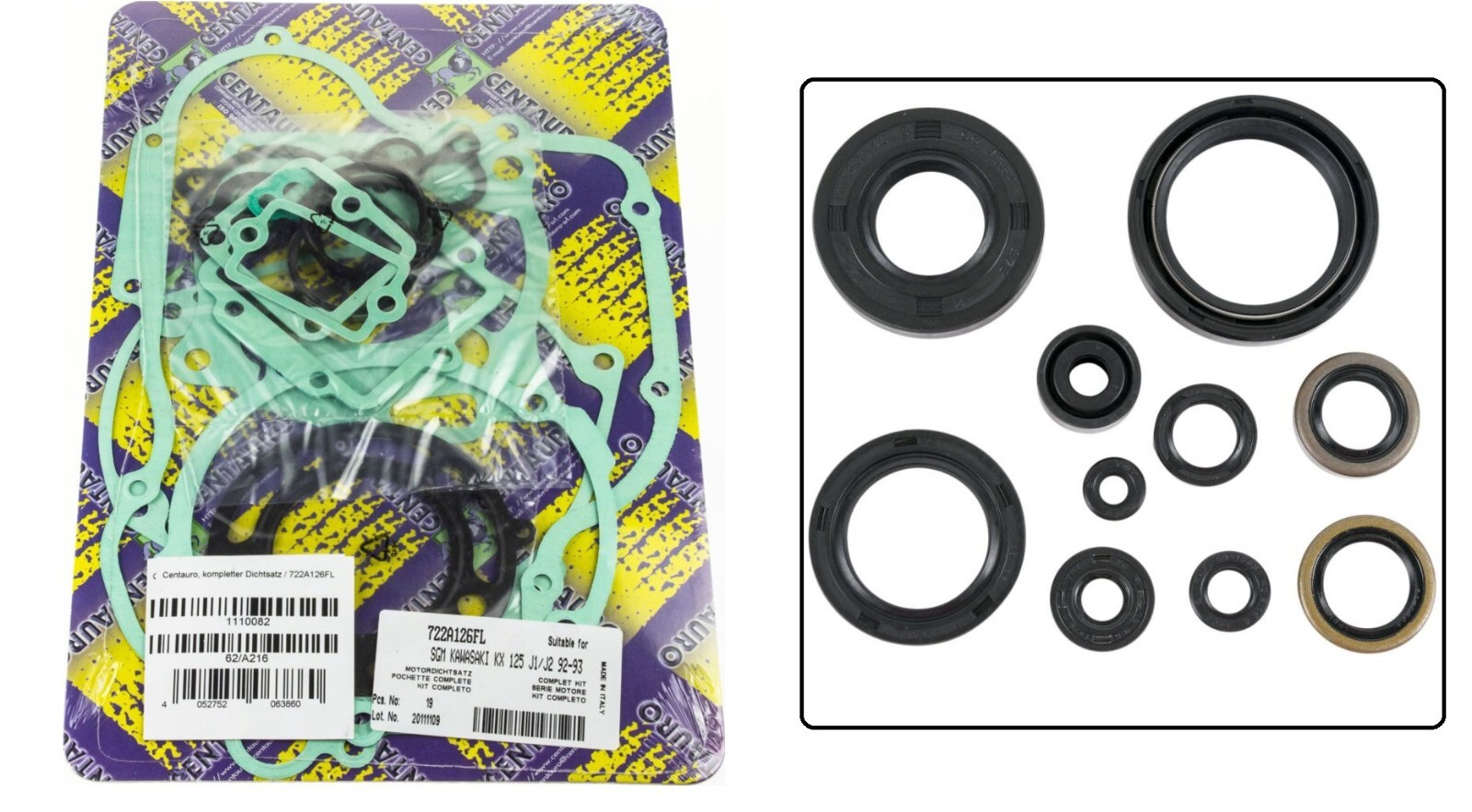 Joints moteur Kawasaki KX 125 J 1992-1993 complets avec spi contre les fuites