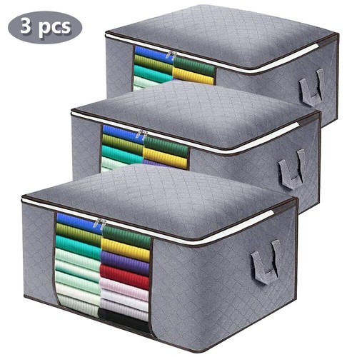 3pcs 84L Large Clothes Storage Bags Duvet Quilt Bedding Storage Bag