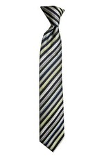 Bergamo Boys' 100 Silk Striped Neck Tie Green Blue Multi 2 3/4" x 14 1/2"
