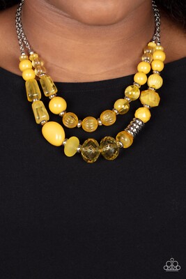 Paparazzi-Jewelry, Pina Colada Paradise Yellow-Necklaces