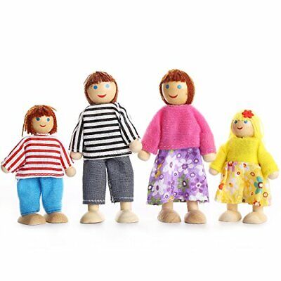 Buy Kids Girls Lovely Happy Family Dolls Playset Wooden Figures Set Of 7 People