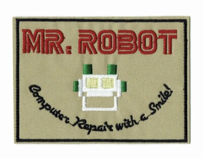 Mr. Robot Computer Repair Mr Robot Computer Repair with a Smile Cosplay Iron-on Patch (Tan) | eBay