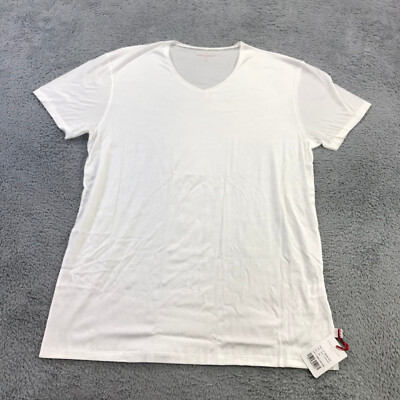 Derek Rose Shirt Mens Extra Large Cotton Stretch  T Shirt White PJ  Top $115 XL