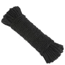 jijAcraft 5mm Jute Rope - 65 Feet Black Natural Clothesline Garden Twine Rope...