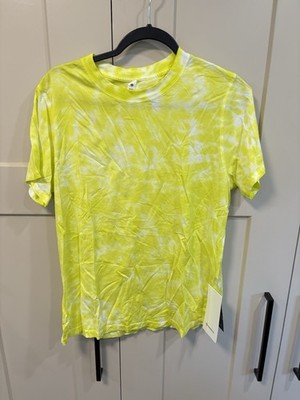 Lululemon All Yours Tee Size 4 Yellow Tie Dye MAR5 Cotton T-Shirt NWT