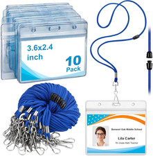 Breakaway Lanyards for ID Badges, Blue Safety Neck Lanyard with Horizontal ID Ba