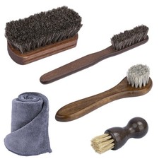 Leather and Horse Hair Brushes for Car Detailing, Upholstery, and Furniture