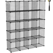 C&AHOME Wire Cube Storage, 20-Cube Organizer Metal, Wire C Grids Storage, Sto...