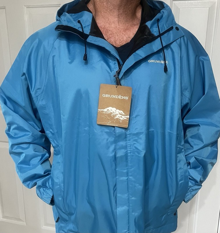 Grundens Weather Watch Jacket M Coastal Blue Waterproof Fishing Rain Coat NWT