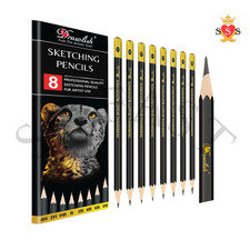 Set of 8 Drawlish Sketching Pencils, B 2B 4B 6B 8B HB 2H 4H Drawing Shading EACH