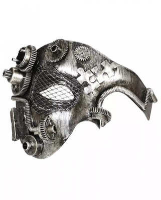Steampunk Phantom Augenmaske Silber