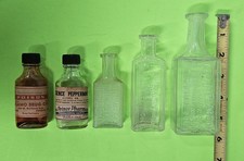 Bottiglie antiche da farmacia assortite - PUEBLO COLO (Lotto di 5 bottiglie diverse)