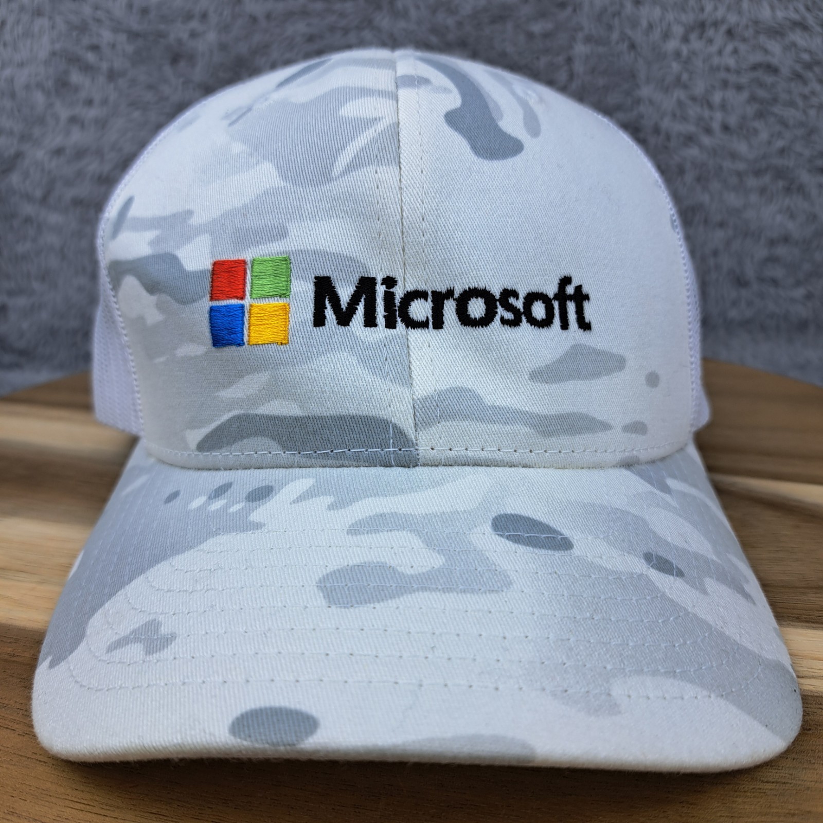 Microsoft Windows Hat Cap Snap Back White Camo Me… - image 1