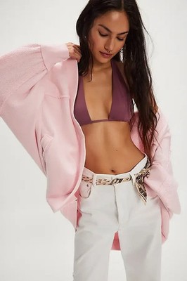 Free People We The Free 'Forever Yours Cardi' - LARGE - Tulpenrosa - neu mit Etikett - 118 £