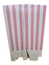 50-Pack Popcorn Boxes Paper Popcorn Bucket - Pink White Stripe