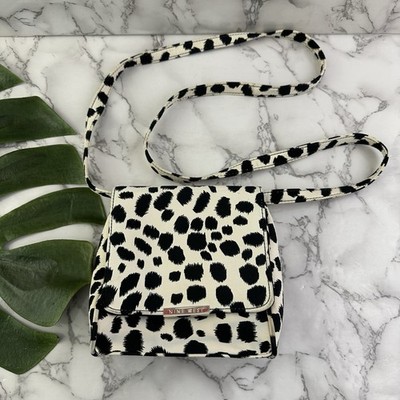 Nine West Vintage Y2k Mini Shoulder Bag Purse White Black Dalmatian Animal Print