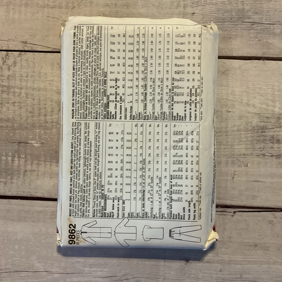 Simplicity 9862 Sewing Pattern Tunic Top Dress Jacket Pants Wardrobe 16-24 UNCUT - Image 2 of 4