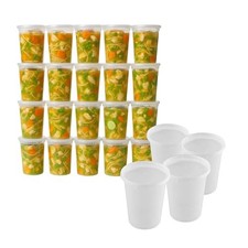 32oz-24 Set Plastic Deli Containers with Lids - BPA Free Clear Soup Containe...