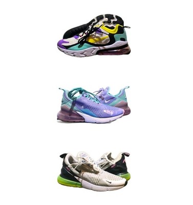 1x Nike Air Max 270 Womens Youths Running Shoes 8 Platinum- 7Y Twilight - 6Y Geo