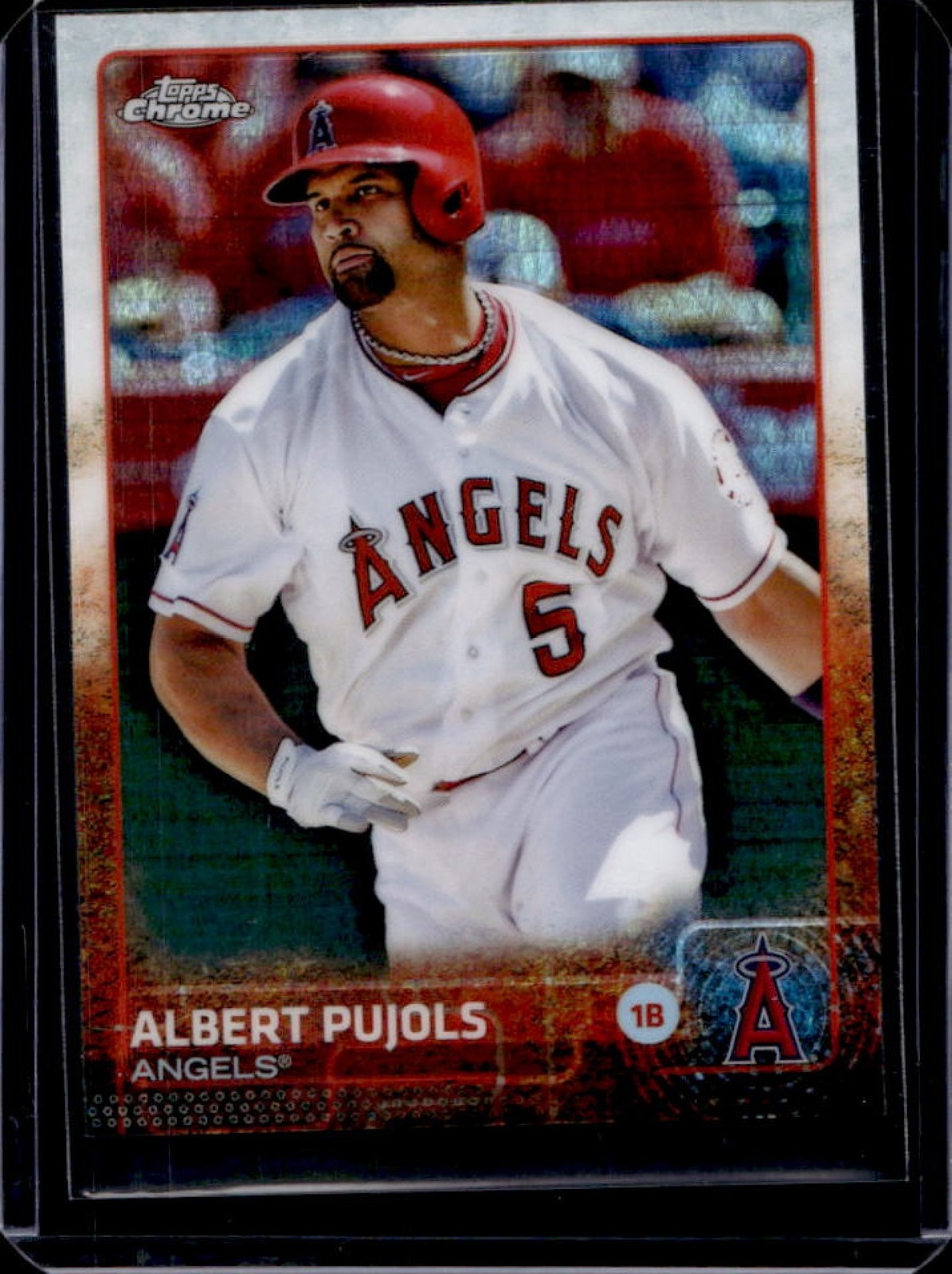 2015 Topps Chrome Albert Pujols Prism Refractor #113 Angels