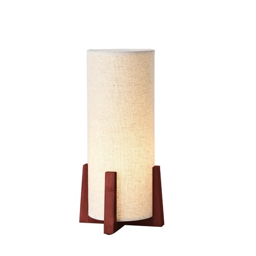 Modern Small Table Lamps, Nightstand Lamp with Linen Fabric Shade, 13.9" Cyli...
