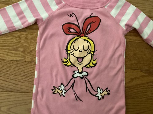 HANNA ANDERSSON Girl 4 (100) DR SEUSS “GRINCH” Cindy Lou Pink & White PJ Set - Picture 3 of 20