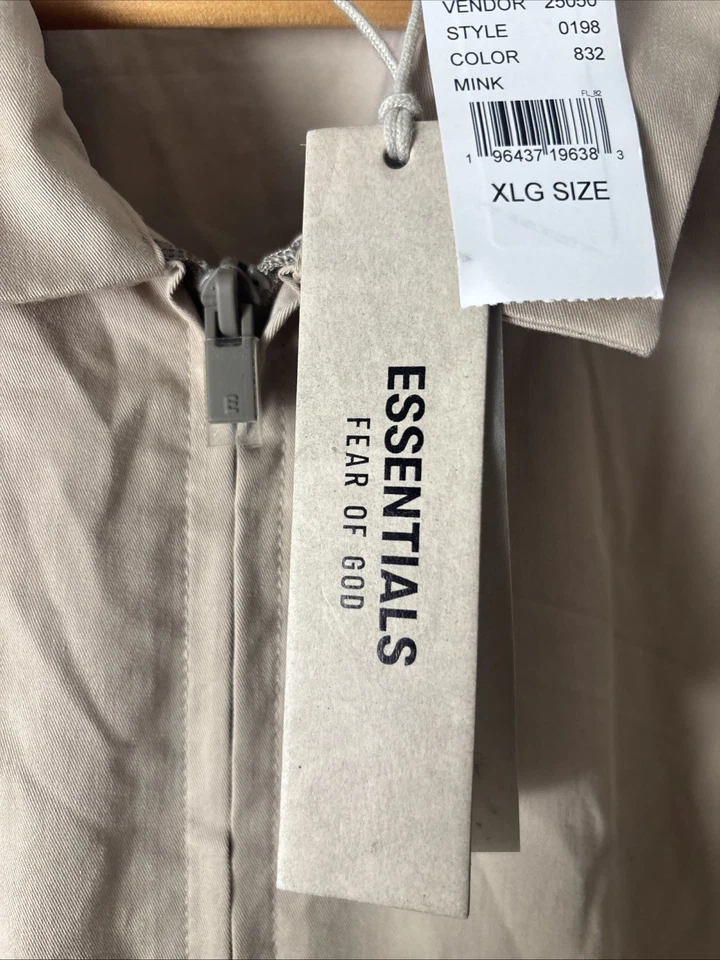 Abrigo largo crema XL Essentials Fear Of God para hombre nuevo con etiquetas Foto 3 de 4