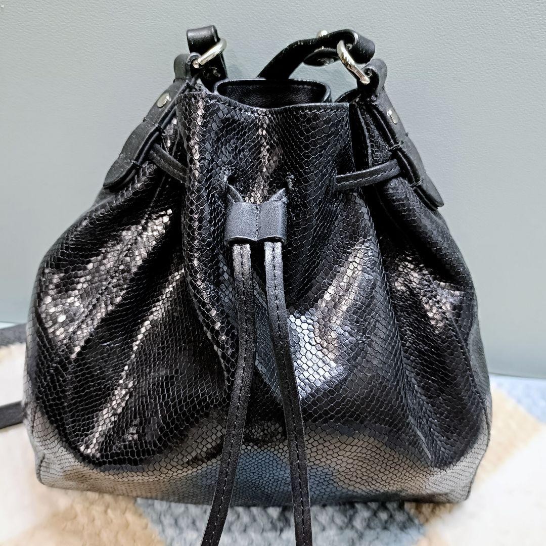Isabel Marant Python Embossed Drawstring Shoulder… - image 2