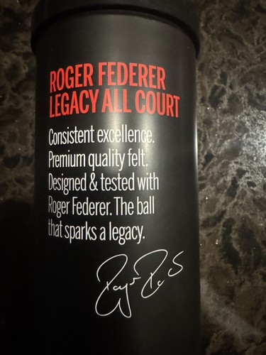 Roger Federer Wilson RF Legacy All Court Tennis Quality 4 Ball Unopened Can RARE - Picture 5 of 6