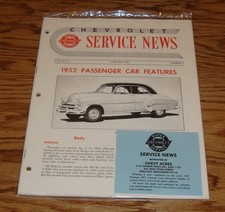 1952 Chevrolet Service News Magazine Set Full Year 12 Issues 52 Chevy