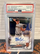 2021 Bowman Chrome Draft Pick Will Bednar RC Auto PSA 10