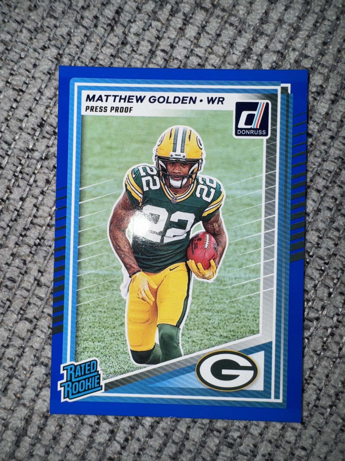 2025 Panini Donruss - Rated Rookie Matthew Golden #311 Press Proof Blue (RC)