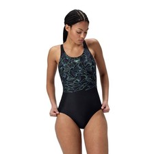 Image of Speedo Womens HyperBoom Placement Muscleback Swimsuit Black