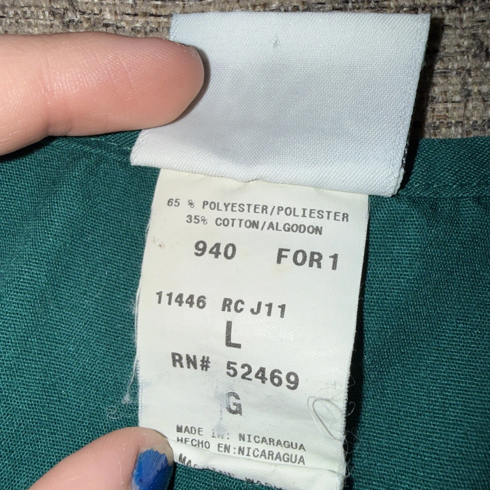 Blusa Médica Vintage Simply Basic Verde Talla Grande Foto 3 de 4