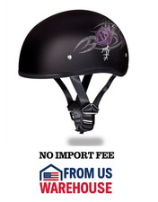 Purple Rose Ladies Motorcycle Helmet Medium Women Biker Half Face Helmet