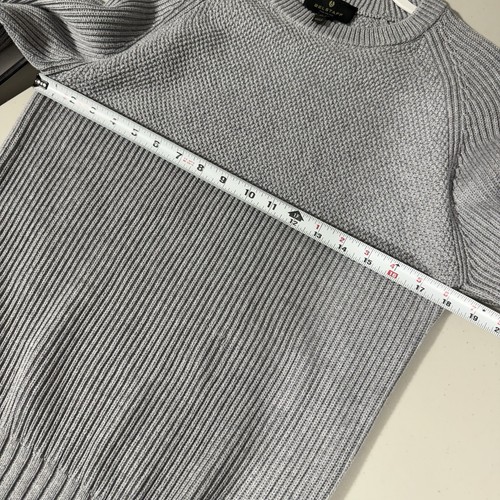Belstaff Heavy Knit Cotton Bluish Gray Sweater Mens Size Small Ribbed - Picture 3 of 13